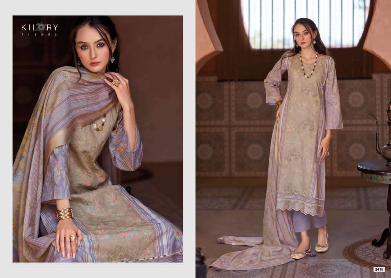 ZAIENA By KILORY TRENDS 2411 To 2416 Series Beautiful Festive Suits Colorful Stylish Fancy Casual Wear PURE LAWN COTTON Dresses At Wholesale Price